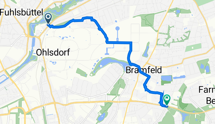 Wellingsbütteler Landstraße 67, Hamburg nach Steilshooper Allee 519, Hamburg