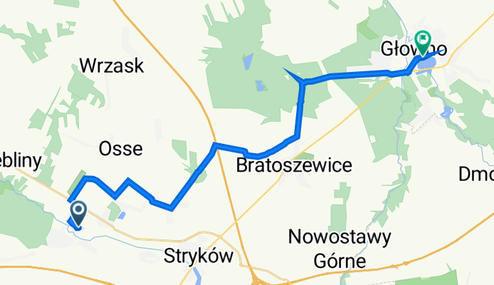 Spacerowa 12, Anielin Swędowski do Młynarska 17, Głowno