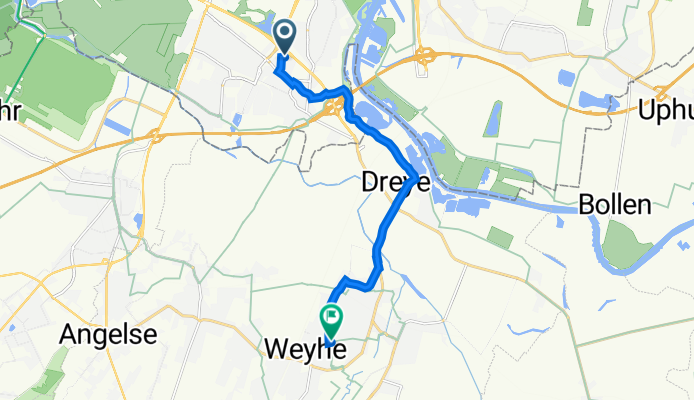 Martin-Buber-Straße 11, Bremen nach Bahnhofstraße 54, Weyhe