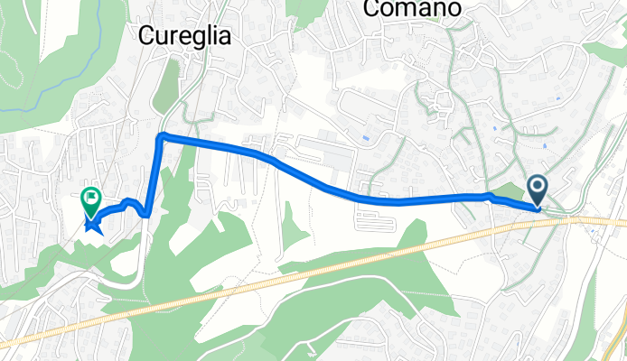 Via Preluna 27A, Comano naar Via Moretto 3C, Cureglia