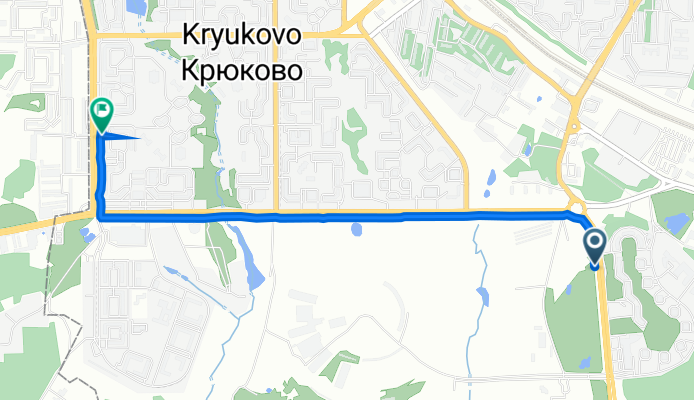 От улица Радиоцентр 8, Зеленоград до корпус 1625А, Зеленоград