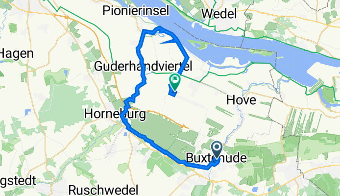 Hoyers Gang 1, Buxtehude nach Westerladekop 128B, Jork