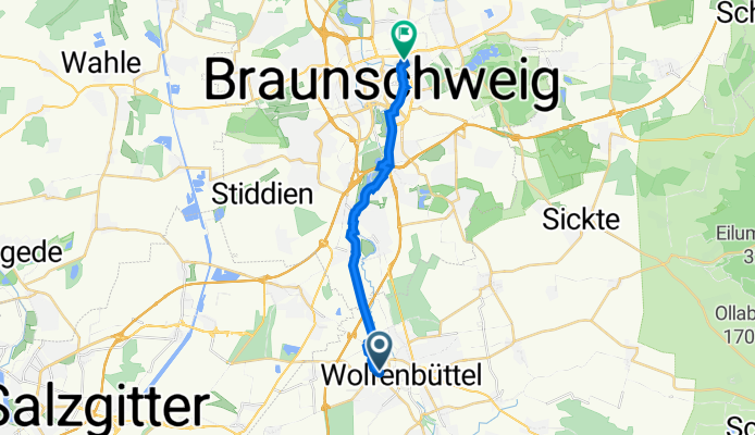 Dr-Heinrich-Jasper-Straße 55, Wolfenbüttel nach Hagenring 30, Braunschweig