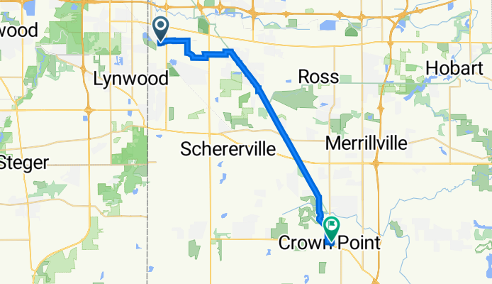 540 Cambridge Ct, Munster to 102 N East St, Crown Point