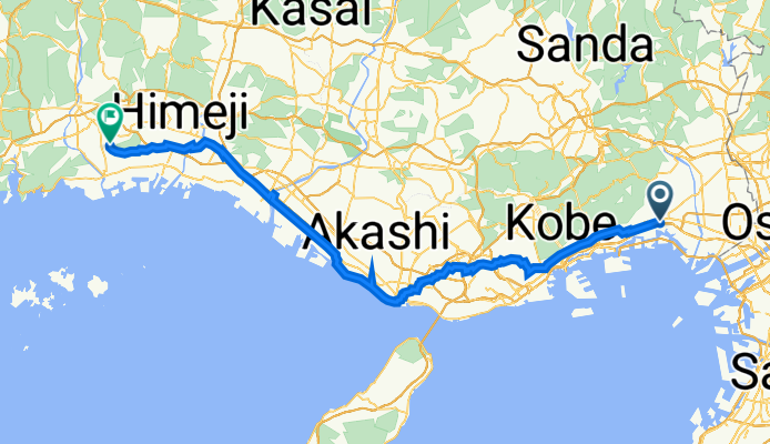 川西町8, 西宮市 to 勝原区朝日谷459-183, 姫路市
