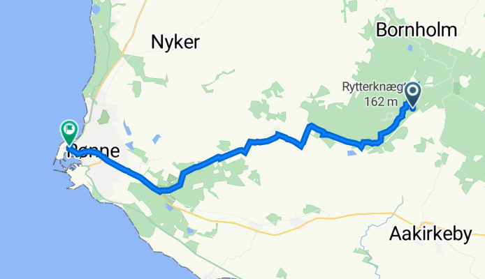Almindingsvej, Aakirkeby to Nordre Kystvej 3, Rønne