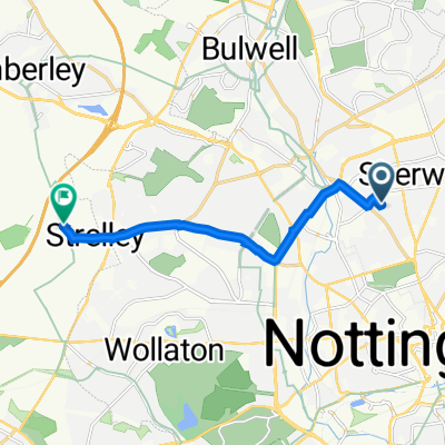 25 Camelot Ave, Nottingham to The Stables, Strelley Hall, Main St, Nottingham
