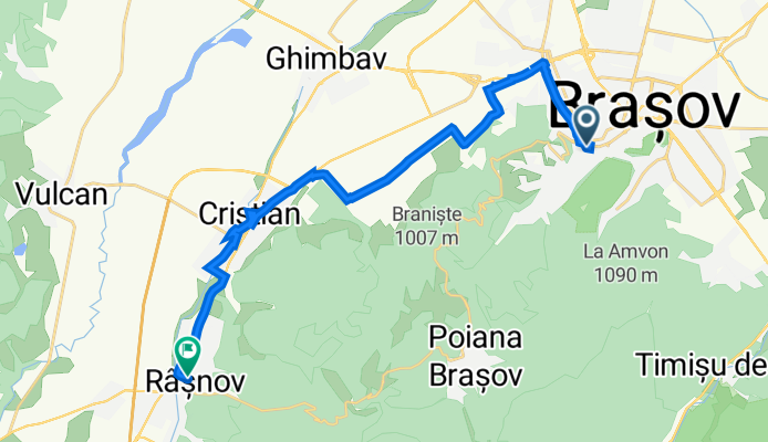 Strada Mihail Sadoveanu, 9, Braşov to Strada Republicii, 13–23, Râşnov