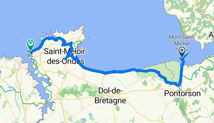 Le Mont-Saint-Michel to 9 Place Chateaubriand, Saint-Malo