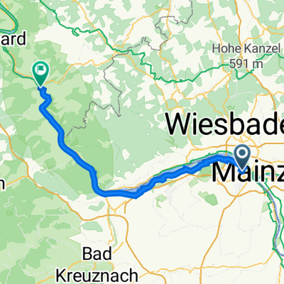 Nackstraße 48, Mainz nach Bahnhofstraße 3–4, Sankt Goar