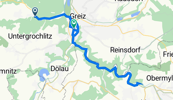 От Äußere Zeulenrodaer Straße 5, Greiz до Rudolf-Breitscheid-Straße 45, Greiz