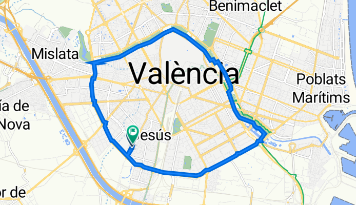 Carrer del Músic Penella, 4–14, València to Avinguda de Gaspar Aguilar, 92, València