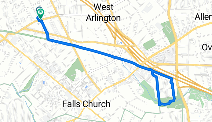 501 N West St, Falls Church to 412 N West St, Falls Church