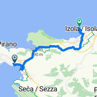 Stopniška pot 1A, Portorož nach Kopališka ulica, Izola