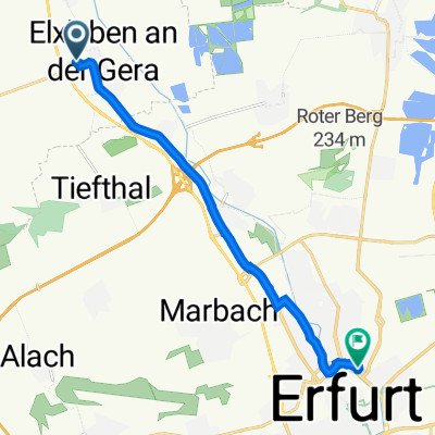 Osterlange 4, Elxleben nach Schapirostraße 3, Erfurt