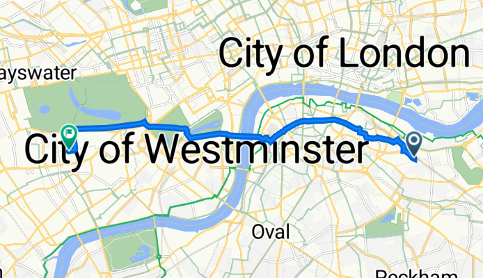 1–41 Enid St, London to Imperial College Road, London