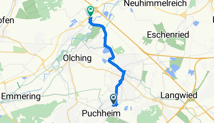 Lochhauser Straße 70, Puchheim nach Prof-Schmid-Straße 7, Olching