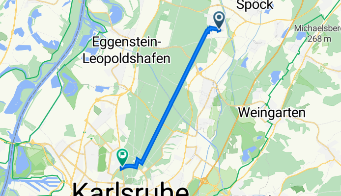 Berliner Allee 20, Stutensee nach Adenauerring, Karlsruhe