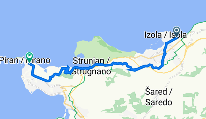 Cankarjev drevored, Izola nach Ulica IX. Korpusa 29, Piran