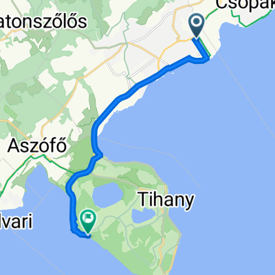 Kosztolányi Dezső utca 4., Balatonfüred to Sajkodi sor 17–21., Tihany