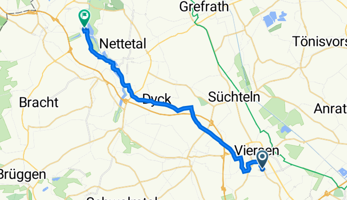 Gladbacher Straße 135a, Viersen nach Am Wittsee 22, Nettetal