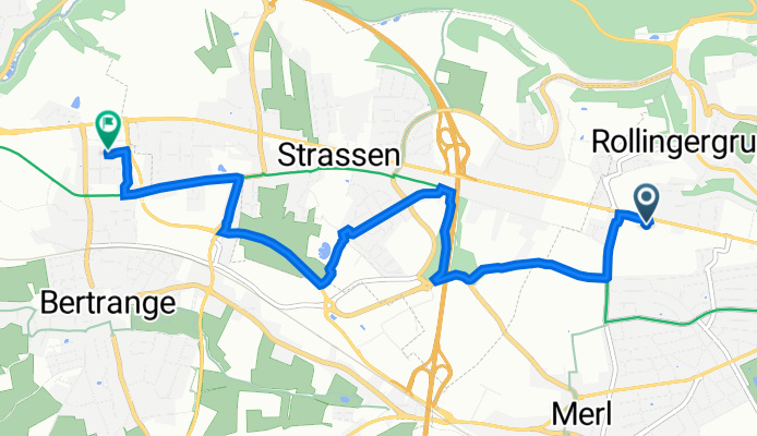 257 Route d'Arlon, Luxemburg nach 77 Cité Millewee, Bartringen