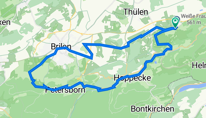 Rösenbeck , Messinghausen ,Petersborn ,Brilon Mitte ,Flugplatz ,Rösenbeck