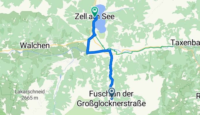 B107 5672, Fusch an der Großglocknerstraße to Dreifaltigkeitsgasse 1, Zell am See