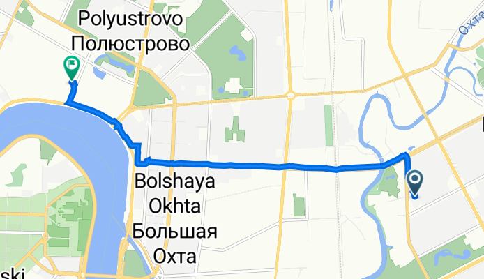 улица Передовиков, 29 к1, Санкт-Петербург до Феодосийская улица, 2А, Санкт-Петербург