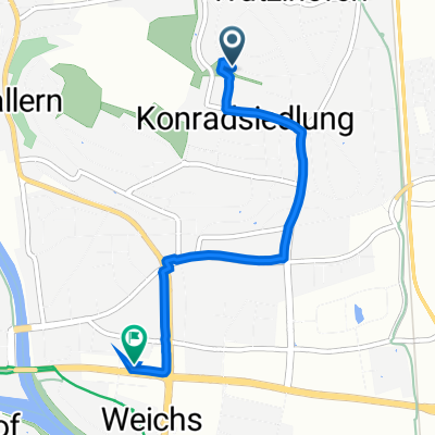 Argonnenstraße 31, Regensburg nach Pappenheimerstraße 26, Regensburg