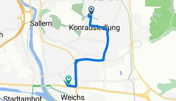 Argonnenstraße 31, Regensburg nach Pappenheimerstraße 26, Regensburg