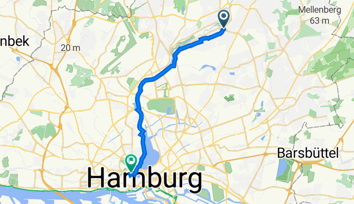 Wellingsbüttler Weg 119, Hamburg nach ABC Straße 52, Hamburg