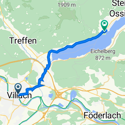 Bahnhofplatz 1, Villach nach Sankt-Urban-Weg 10, Bodensdorf