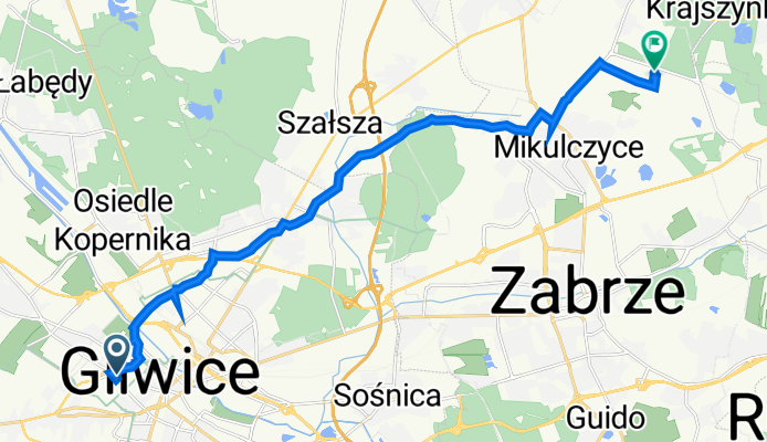 Racławicka 9, Gliwice do Redena 1, Zabrze