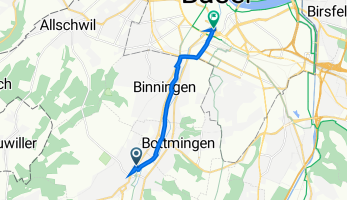 Unterm Stallen 9, Oberwil BL to Steinentorberg 8, Basel