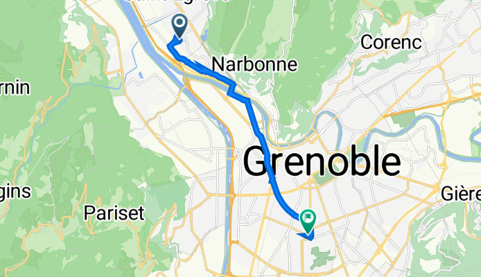 5 Rue Mélusine, Saint-Égrève à 2 Rue des Alliés, Grenoble