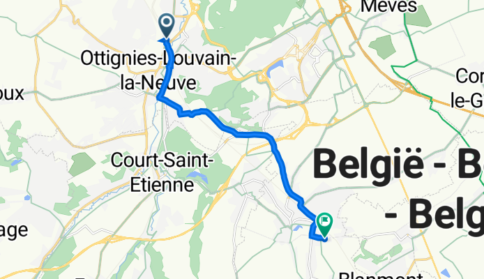 De Avenue des Combattants 114, Ottignies-Louvain-la-Neuve à Rue de Bayau 36, Mont-Saint-Guibert