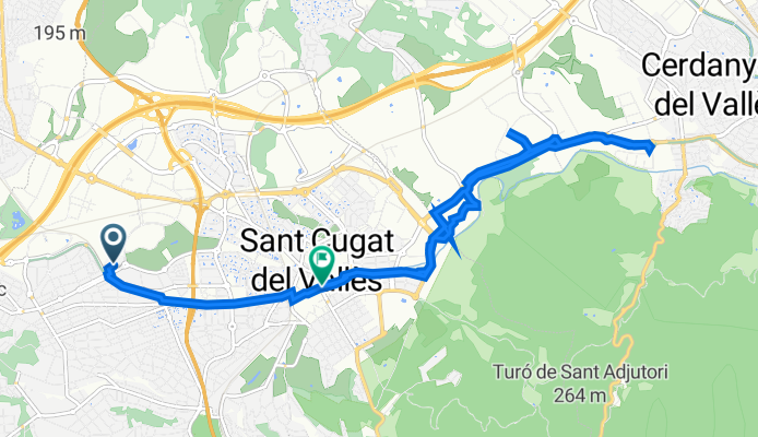 Carrer de Josep Irla, 194, Sant Cugat del Vallès to Carrer de Francesc Moragas, 13, Sant Cugat del Vallès