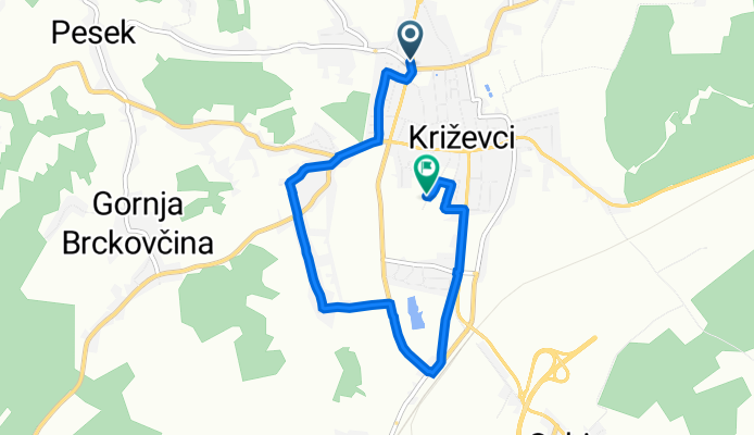 Ulica Frana Supila 3, Križevci to Trg Franje Tuđmana 20, Križevci