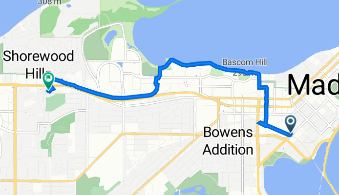 640 W Washington Ave, Madison to 3313 University Ave, Madison