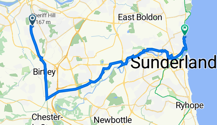 23 Heathfield Road, Gateshead to Lower Promenade, Whitburn Road, Sunderland