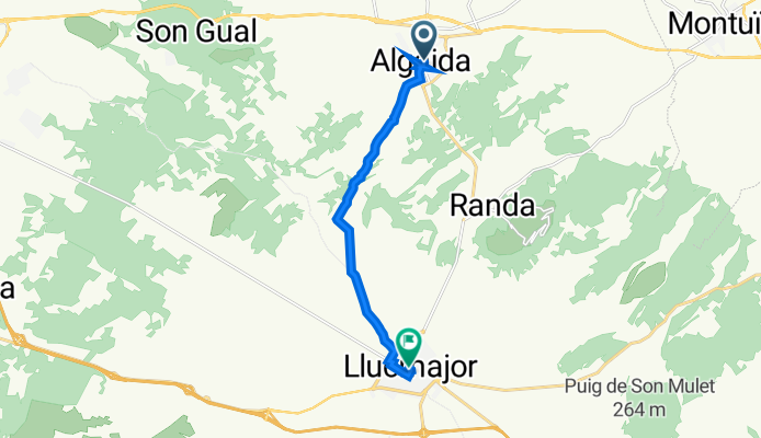 Carrer del Pare Bartomeu Pou, 5–9, Algaida naar Plaça Santa Catalina Tomàs, 1, Llucmajor