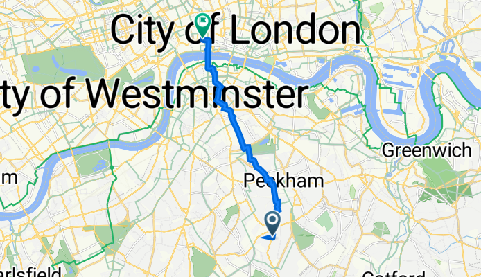 North Cross Road, London to 142 Fleet St, London
