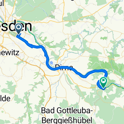 Zwinglistraße 30–32, Dresden nach Bielatalstraße 2, Königstein