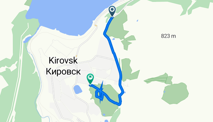 Нагорный переулок, Городской Округ Кировск до улица 50 лет Октября, 2Б, Кировск