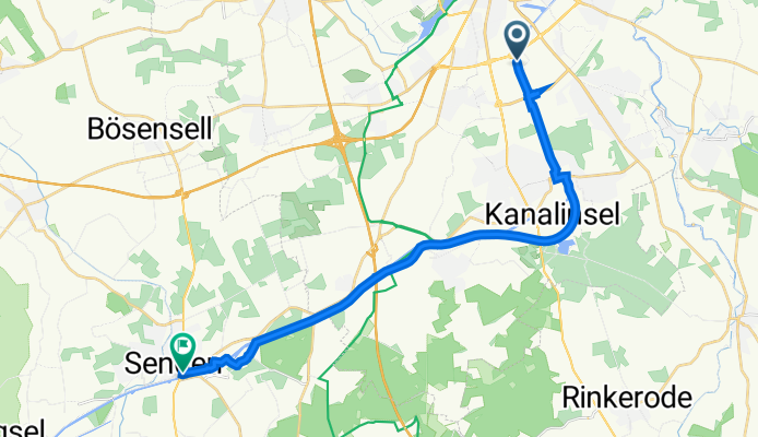 Robert-Bosch-Straße 18, Münster nach Mühlenstraße 16B, Senden