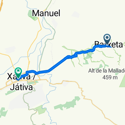 Avinguda Jaume I 19A, Barxeta to Avinguda Baixada L'Estacio 16, Xàtiva