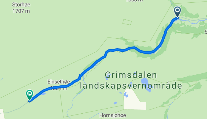 Saga-Langruta mellom Lillehammer og Snøhetta, Dovre to Grimsdalsvegen 509–537, Dovre