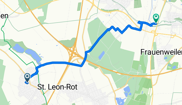 Speyerer Straße 12, Sankt Leon-Rot nach In den Weinäckern 13, Wiesloch