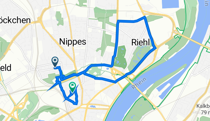 Hartwichstraße 20, Köln to Kasparstraße 14, Köln